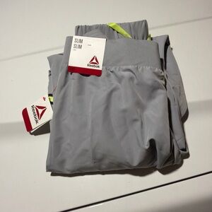 Reebok Light Gray Joggers with Bright Accents